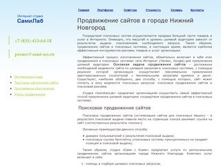Продвижение сайтов и оптимизация Вашего сайта в Нижнем Новгороде ТОП 5
