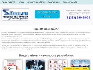 Студия разработки сайтов «Sitess» (Россия, Новосибирская область, Новосибирск)