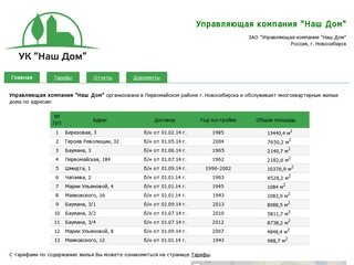 Управляющая компания "Наш Дом" г. Новосибирск