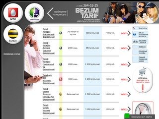 Безлимитные тарифы сотовой связи Bezlim-Tarif.ru