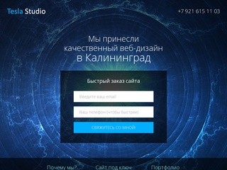 Tesla Studio - создание качественных сайтов в Калининграде