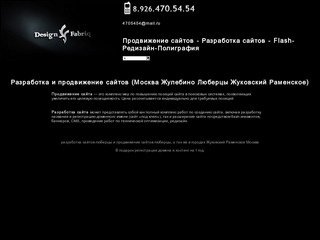 Разработка и продвижение сайтов Люберцы-Жуковский-Раменское-Москва-Жулебино