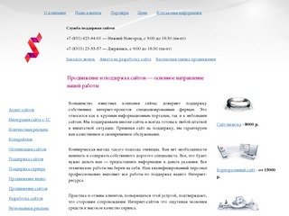 Продвижение сайтов - Нижний Новгород, разработка и оптимизация сайтов, поддержка.