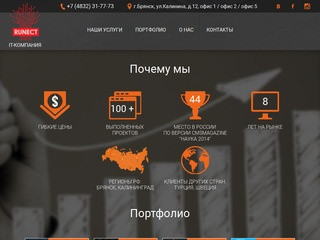 Создание сайтов. Сайты в Брянске от IT-компании RUNECT