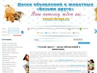 Доска объявлений о животных в Тамбове "Возьми друга"