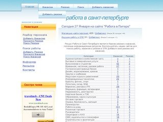 Работа в Санкт-Петербурге - Вакансии и Резюме Питера, подбор персонала, поиск работы СПб
