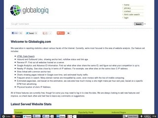 Globalogiq.com is a repository of information and statistics on many facets of the Internet.