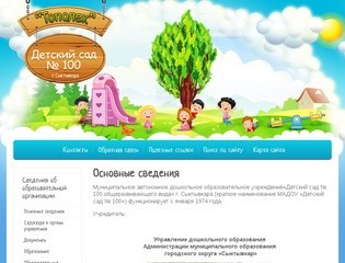 Муниципальное автономное дошкольное образовательное учреждение Детский сад № 100 общеразвивающего