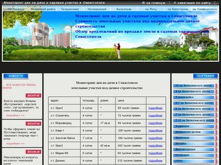 Мониторинг цен на дачи и дачные участки в Севастополе.