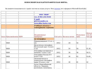 Новосибирская картографическая фирма. | Main