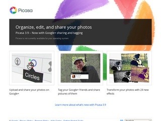Picasa – бесплатная программа Google для работы с фотографиями (Интеграция с Google+ позволяет отмечать на снимках знакомых людей и делиться фотографиями с участниками своих кругов)