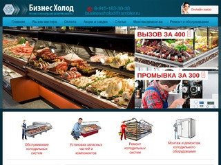 Компания Бизнес Холод: ремонт и обслуживание холодильных систем и оборудования в Москве