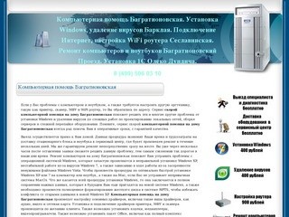Компьютерная помощь Багратионовская. Установка Windows, удаление вирусов Барклая