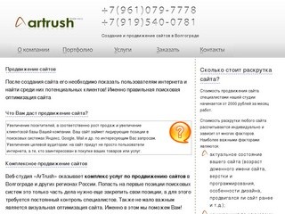 Продвижение и раскрутка сайтов в поисковых системах \ Веб-студия Artrush Волгоград