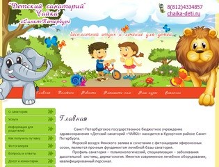 Лечение пульмонологических заболеваний Детский санаторий ЧАЙКА г. Санкт-Петербург