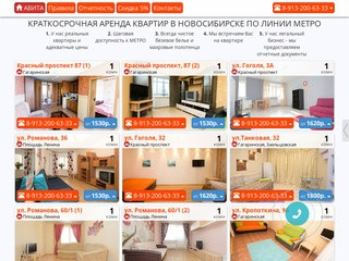 Квартиры на сутки в Новосибирске - АВИТА