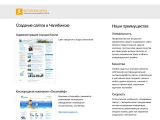 Создание сайтов Челябинск. Янтарное небо - профессиональная разработка сайтов.