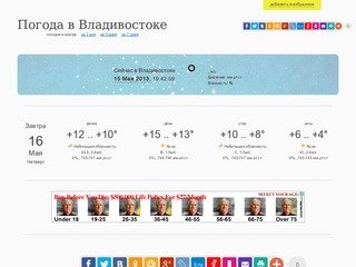Погода в Владивостоке на сегодня и завтра. Погода на 10 дней