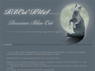 RBCat*RUS - племенной питомник кошек породы русская голубая в Москве