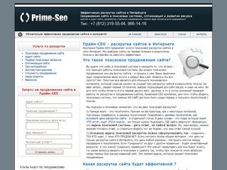 Эффективная раскрутка сайтов в Санкт-Петербурге (СПб), поисковое продвижение и раскрутка веб