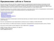 Продвижение и раскрутка сайтов в Томске