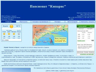 Курорт Канака. Пансионат "Кипарис" Заповедная Канакская балка в Крыму