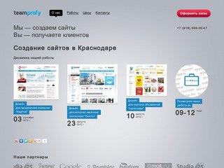 Создание сайтов в Краснодаре. Разработка сайтов в Краснодаре - Веб студия TeamProfy.