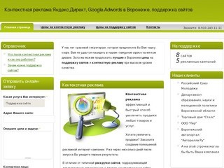 Контекстная реклама Яндекс.Директ, Google.Adwords в Воронеже, поддержка сайтов |
