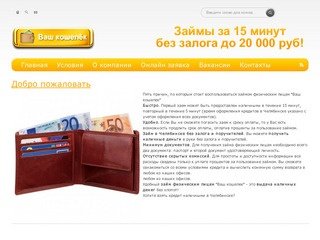 Ваш кошелек - микрокредиты физическим лицам, взять кредит в Челябинске, микрокредиты.
