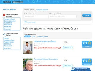 Все дерматологи Санкт-Петербурга на одном сайте!
