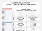 Расписания движения трамваев и троллейбусов Волгограда