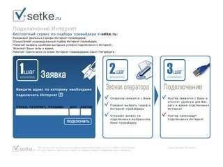 V-setke.ru: Подключение Интернет. Бесплатный сервис по подбору Интернет-провайдера. Санкт-Петербург