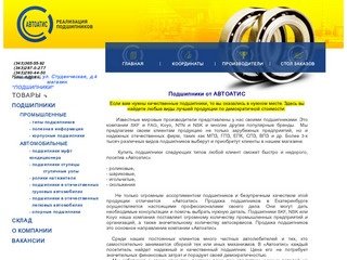 Автоатис - Подшипники в Екатеринбурге продажа, купить подшипники по низкой цене SKF, Koyo, NSK, NTN