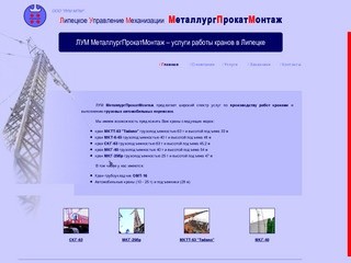 ЛУМ МПМ - услуги работы кранов в Липецке