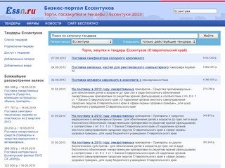 Торги, госзакупки и тендеры Ессентуков - Ставропольский край