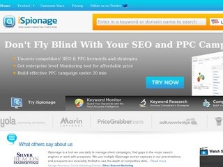 Ispionage.com (Keyword Tool, Keyword Research and Tracking Too, Keyword Software, Competitive Analysis Tool)