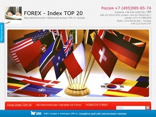 Index TOP 20 – это одновременное инвестирование в 20 лучших трейдеров FOREX.