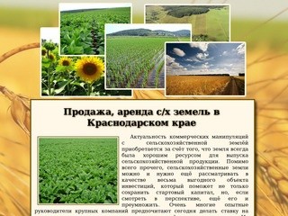 Продажа, аренда, выкуп сельскохозяйственных земель в Краснодарском крае