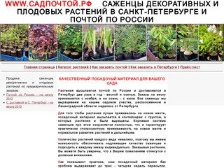 Саженцы садовых растений, продажа посадочного
материала почтой, заказ в Петербурге