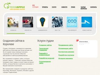 TechApple — Создание и раскрутка сайтов в Королеве, Мытищах, Пушкино, Щелково и Москве