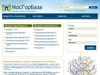 МосГорБаза, аренда квартир без посредников, продажа и аренда квартир и комнат в Москве