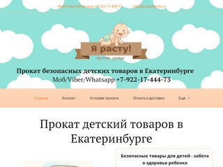 Прокат детских товаров в Екатеринбурге безопасные товары для детей в аренду
