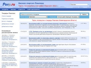 Торги, госзаказ и тендеры Павлово, Нижегородская область
