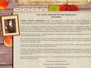Сайт памяти Зубцовой Наталии Михайловны