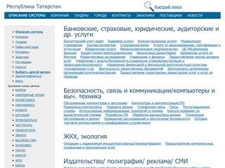 Республика Татарстан,  актуальная информация по компаниям, тендерам, заключенным контрактам