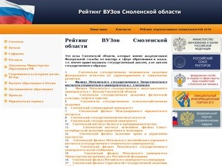 Рейтинг ВУЗов Смоленской области