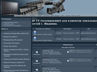 IP TV (телевидение) для клиентов локальных сетей г. Иваново - Сокращенный список
