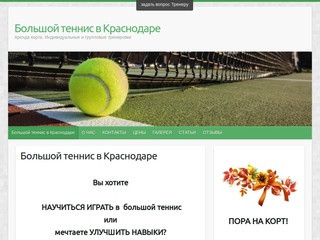 Большой теннис в Краснодаре, тренировки, аренда корта