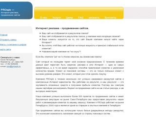 PROspb - интернет реклама: раскрутка и продвижение сайтов в Санкт-Петербурге