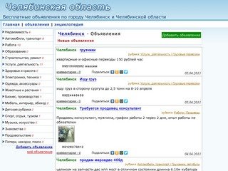 Сайт Челябинска и Челябинской области